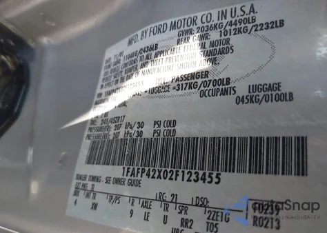 2002 Ford Mustang Gt из США, поврежденный, VIN 1FAFP42X02F123455